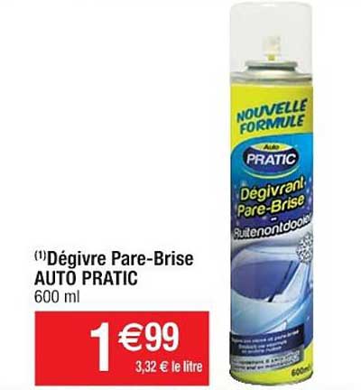 dégivre pare brise auto pratic