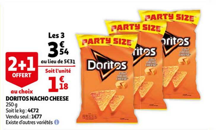 Doritos Nacho Cheese 2+1 Offert Au Choix