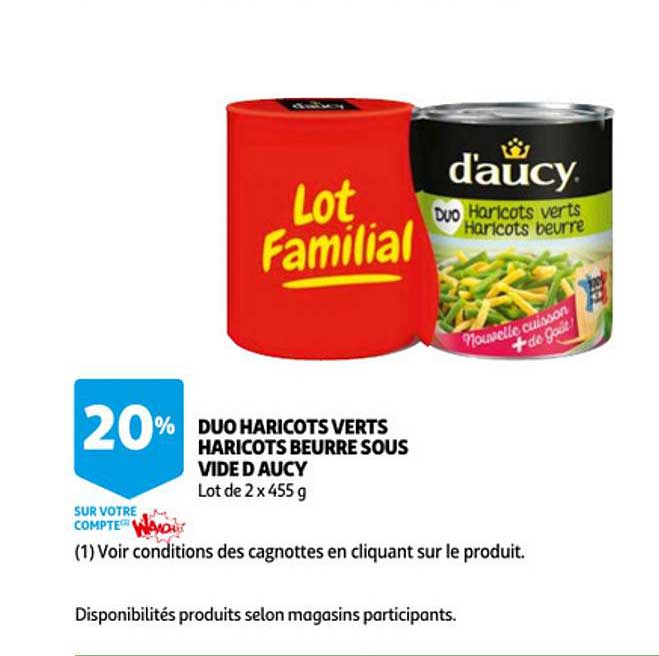 Duo Haricots Verts Haricots Beurre Sous Vide D'aucy