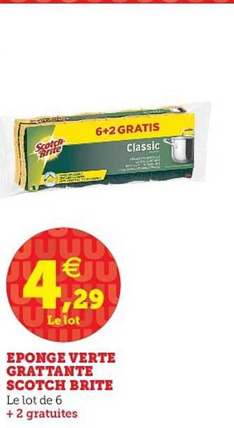 éponge verte grattante scotch brite