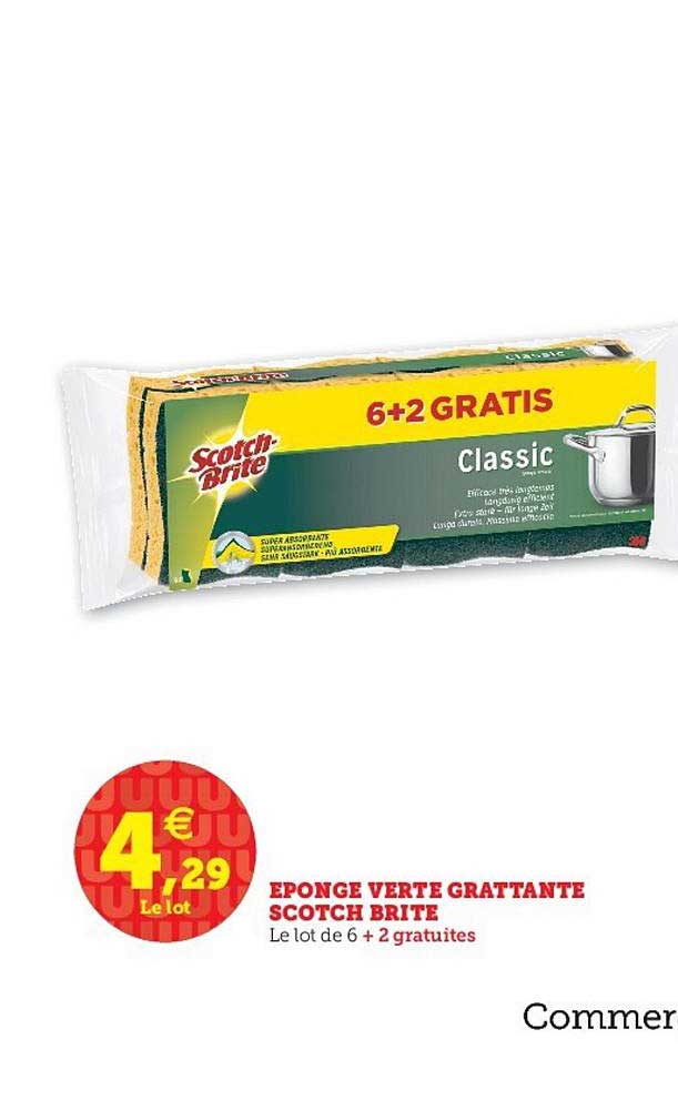éponge verte grattante scotch brite