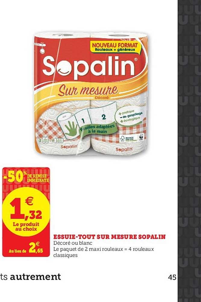 essuie-tout sur mesure sopalin