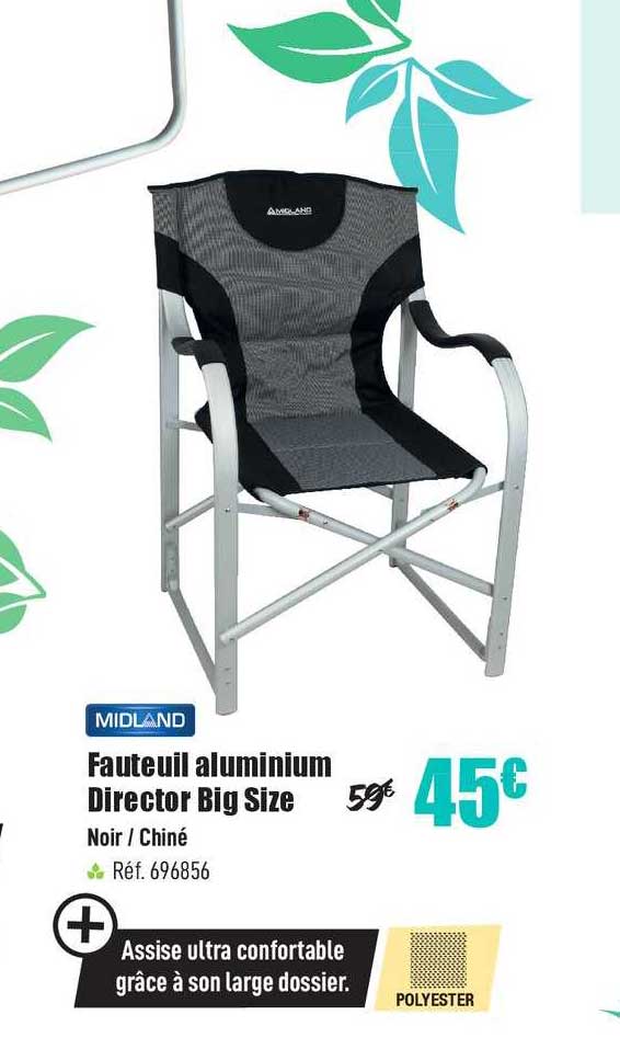 fauteuil aluminium director big size midland