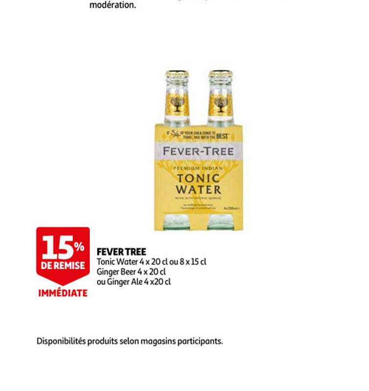 fever tree tonic water 15% de remise immédiate