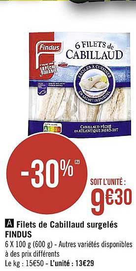 Filets De Cabillaud Surgelés Findus