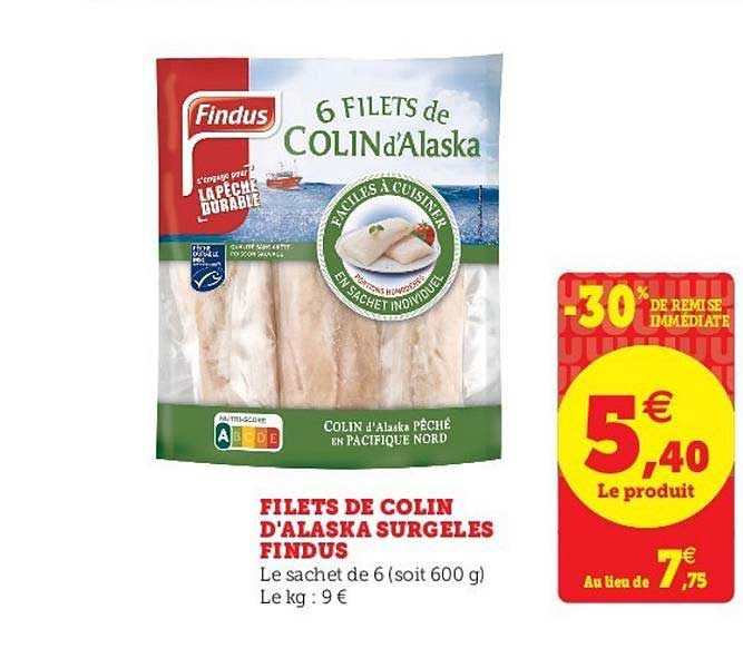 Filets De Colin D'alaska Surgelés Findus