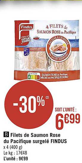 Filets De Saumon Rose Du Pacifique Surgelé Findus