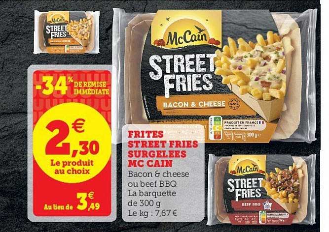 frites street fries surgelées mc cain -34% de remise immédiate