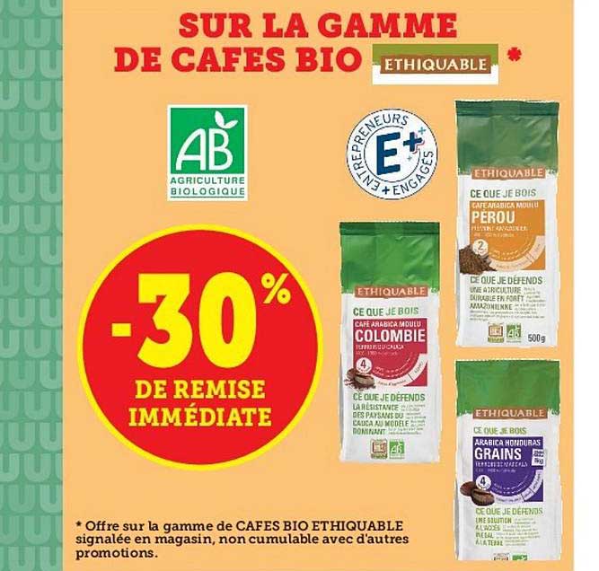 Gamme De Cafés Bio Ethiquable