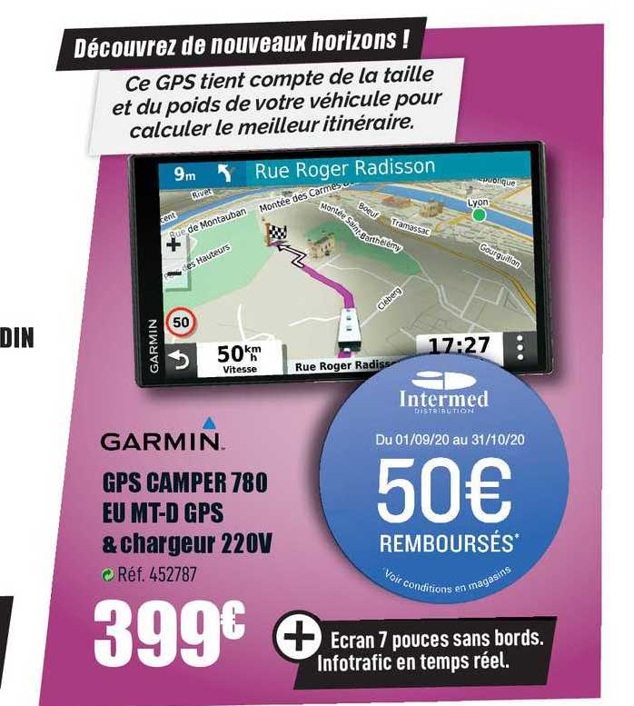 garmin gps camper 780 eu mt d gps & chargeur 220v