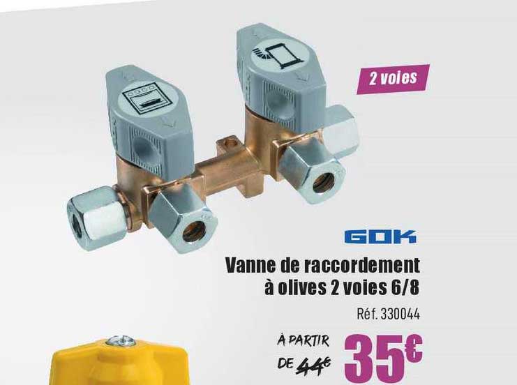 gok vanne raccordement à olives 2 voies 6 8