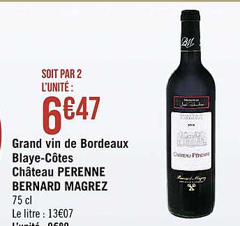 grand vin de bordeaux blaye côtes château perenne bernard magrez