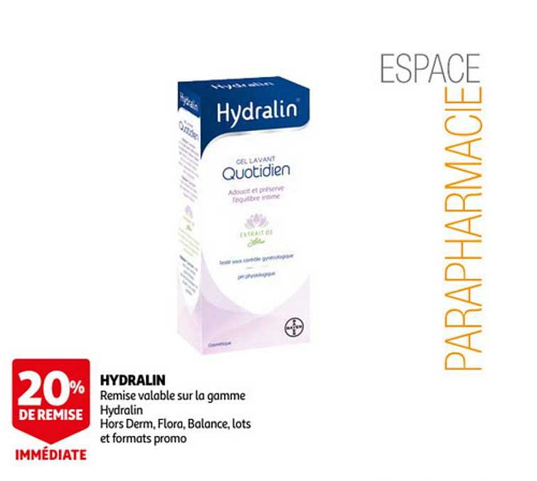 hydralin 20% de remise immédiate