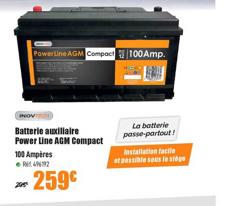 inovtech batterie auxiliaire power line agm compact