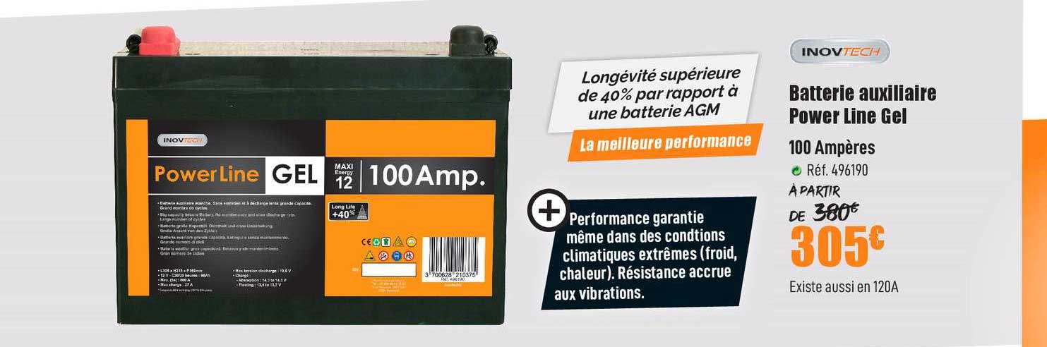 inovtech batterie auxiliaire power line gel