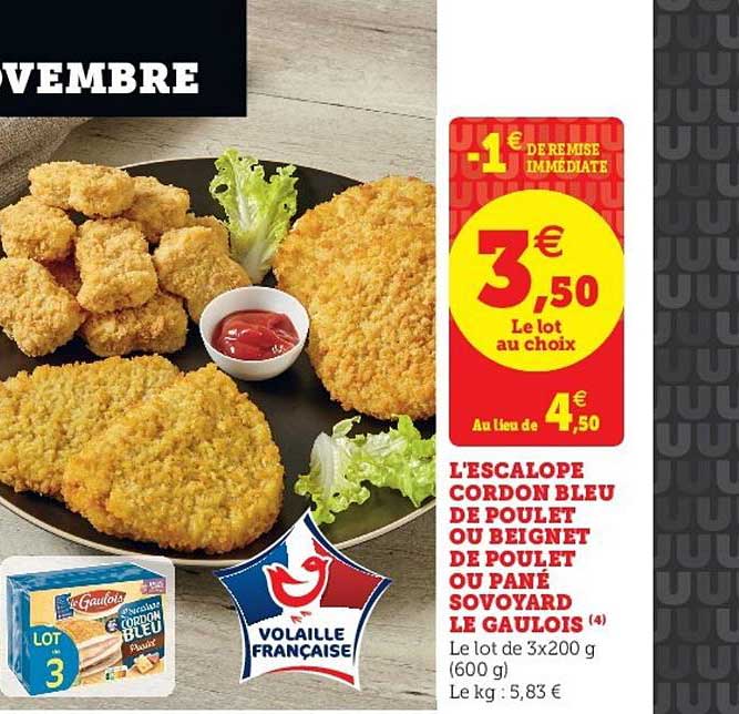 L'escalope Cordon Bleu De Poulet Ou Beignet De Poulet Ou Pané Sovoyard Le Gaulois