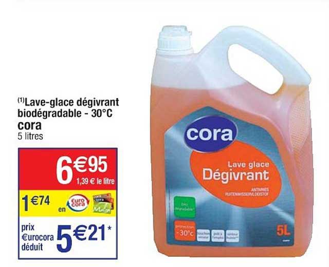 lave glace dégivrant biodégradable moins 30°c