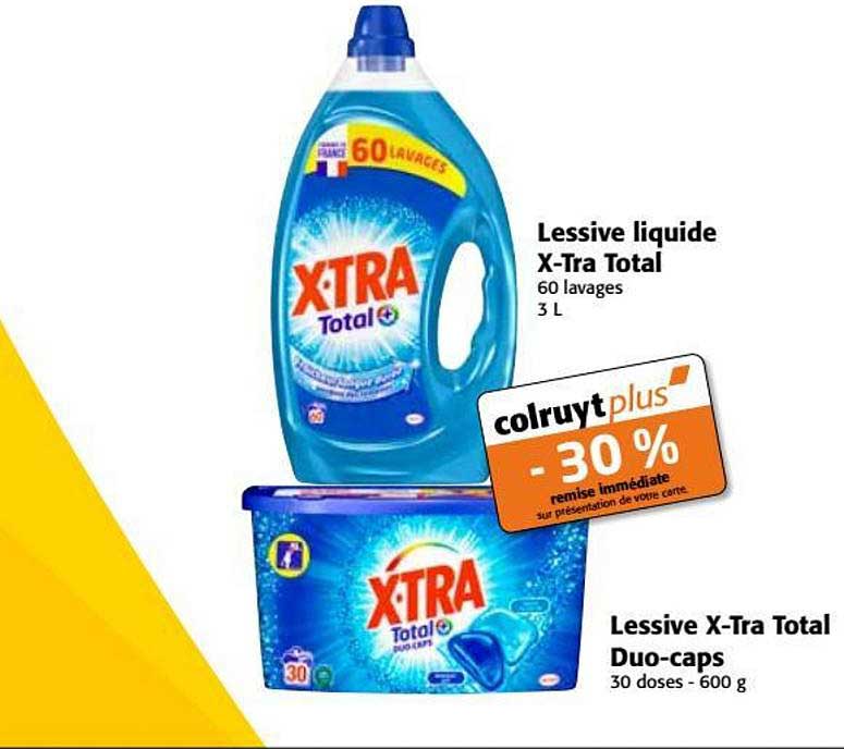 lessive liquide x tra total lessive x tra total duo caps