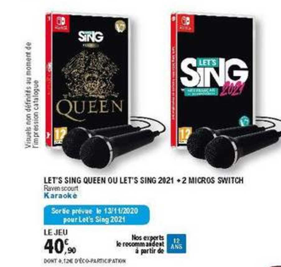let's sing queen ou let's sing 2021 + 2 micros switch