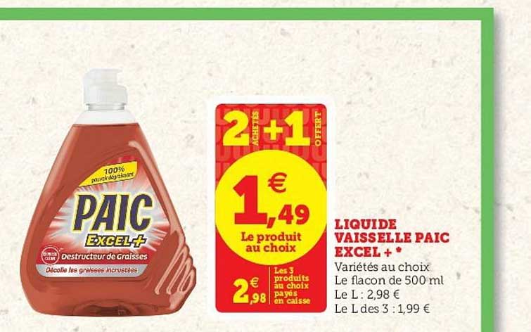 Liquide Vaisselle Paic Excel+