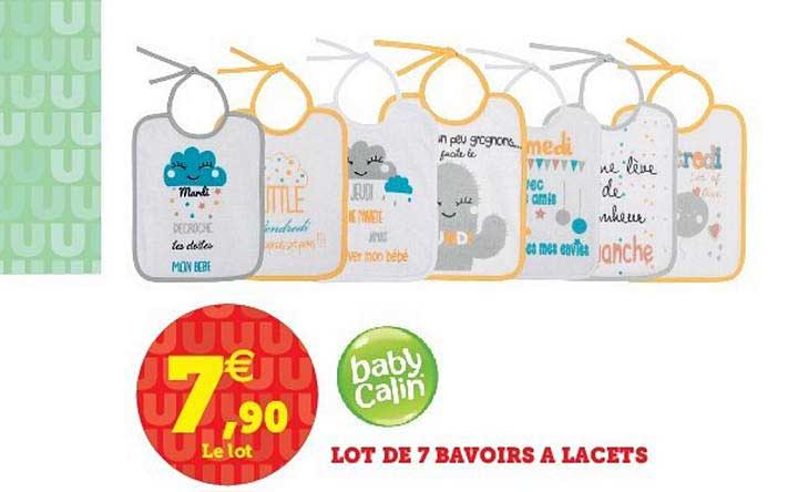 lot de 7 bavoirs à lacets