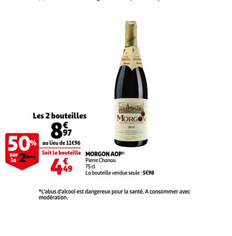 morgon aop pierre chanau 50% sur la 2ème