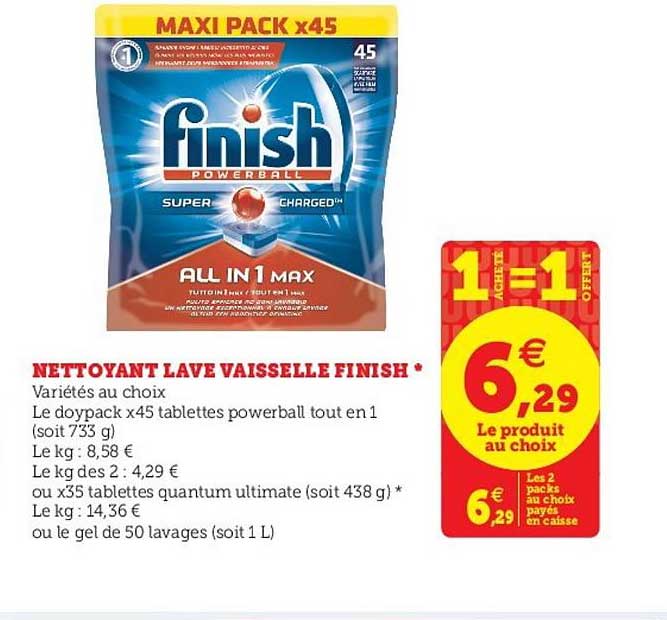nettoyant lave vaisselle finish
