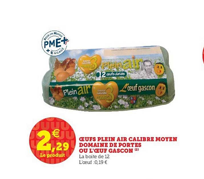 oeufs plein air calibre moyen domaine de portes ou l'oeuf gascon