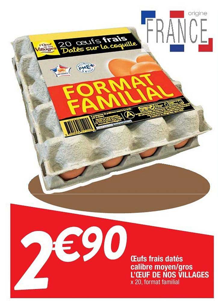 œufs frais datés calibre moyen gros l’œuf de nos villages
