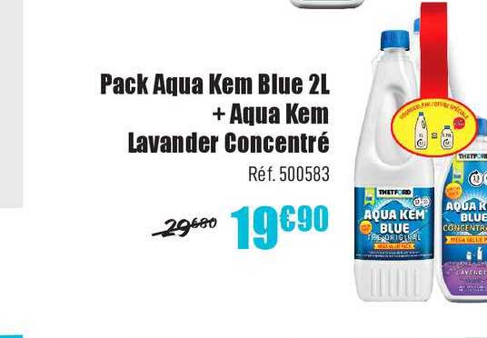 pack aqua kem blue 21 l + aqua kem lavander concentré