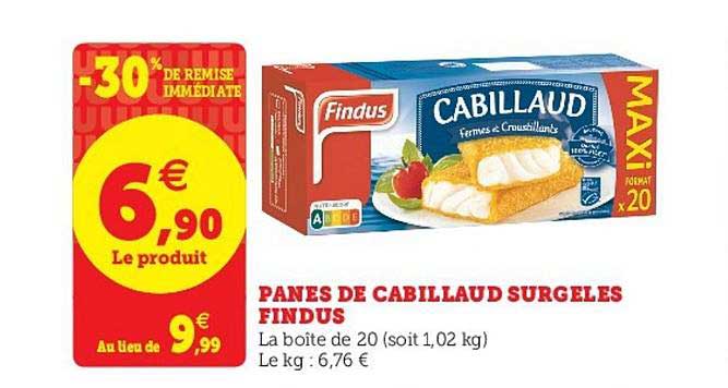 Panes De Cabillaud Surgelés Findus