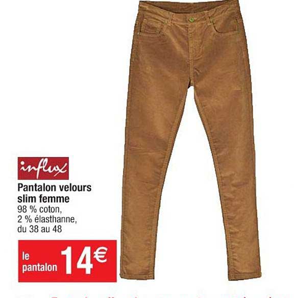 Pantalon Velours Slim Femme Influx