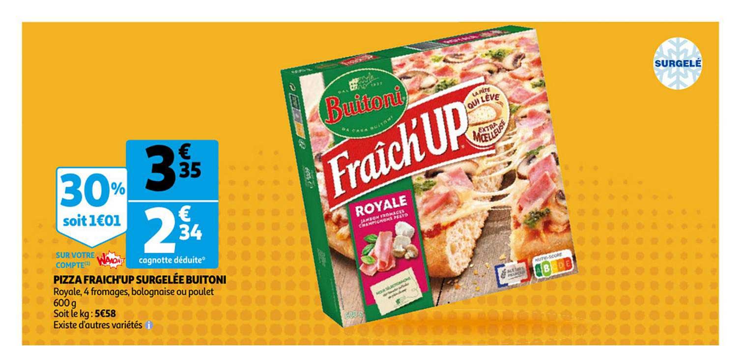 pizza fraich'up surgelée buitoni