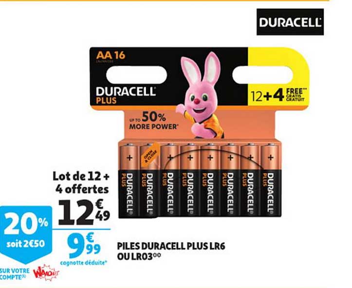 plies duracell plus lr6 ou lr03