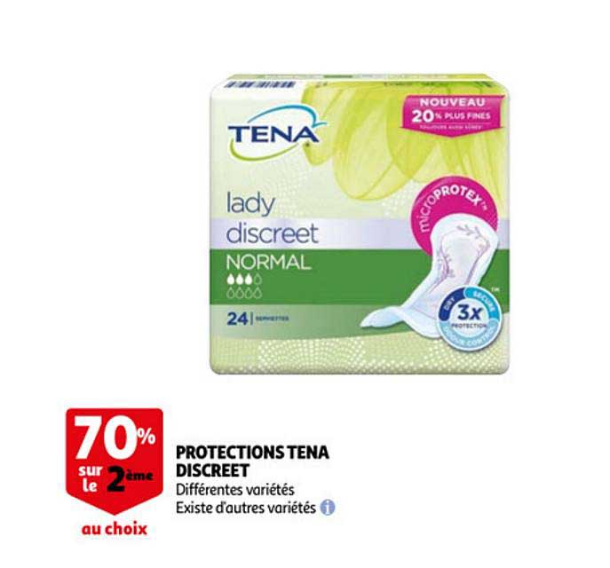 Protections Tena Discreet 70% Sur Le 2ème Au Choix