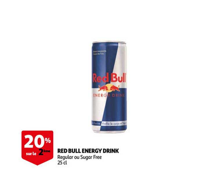 red bull energy drink 20% sur le 2ème