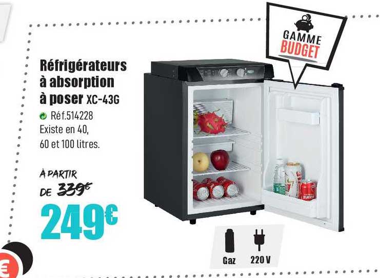 réfrigérateurs à absorption à poser