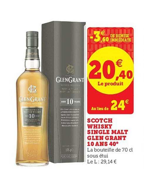 scotch whisky single malt glen grand 10 ans 40°