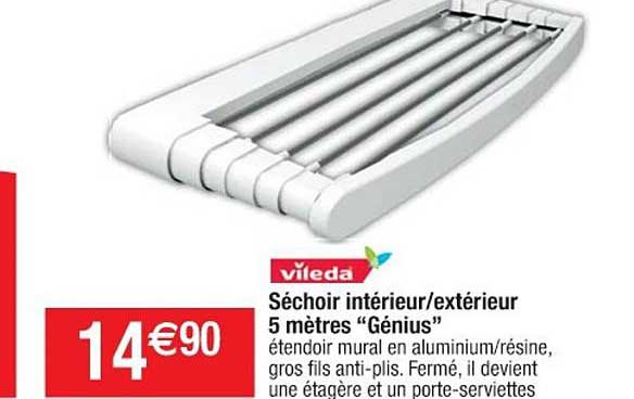 séchoir intérieur extérieur 5 mètres génius vileda