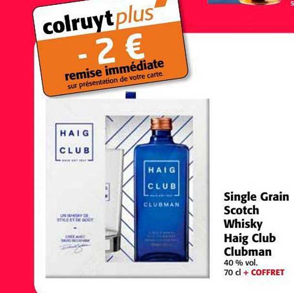single grain scotch whisky haig club clubman