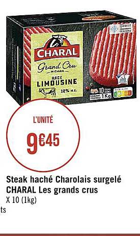 Steak Haché Charolais Surgelé Charal Les Grands Crus
