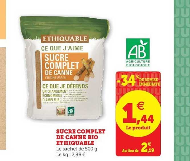 Sucre Complet De Canne Bio éthiquable -34% De Remise Immédiate
