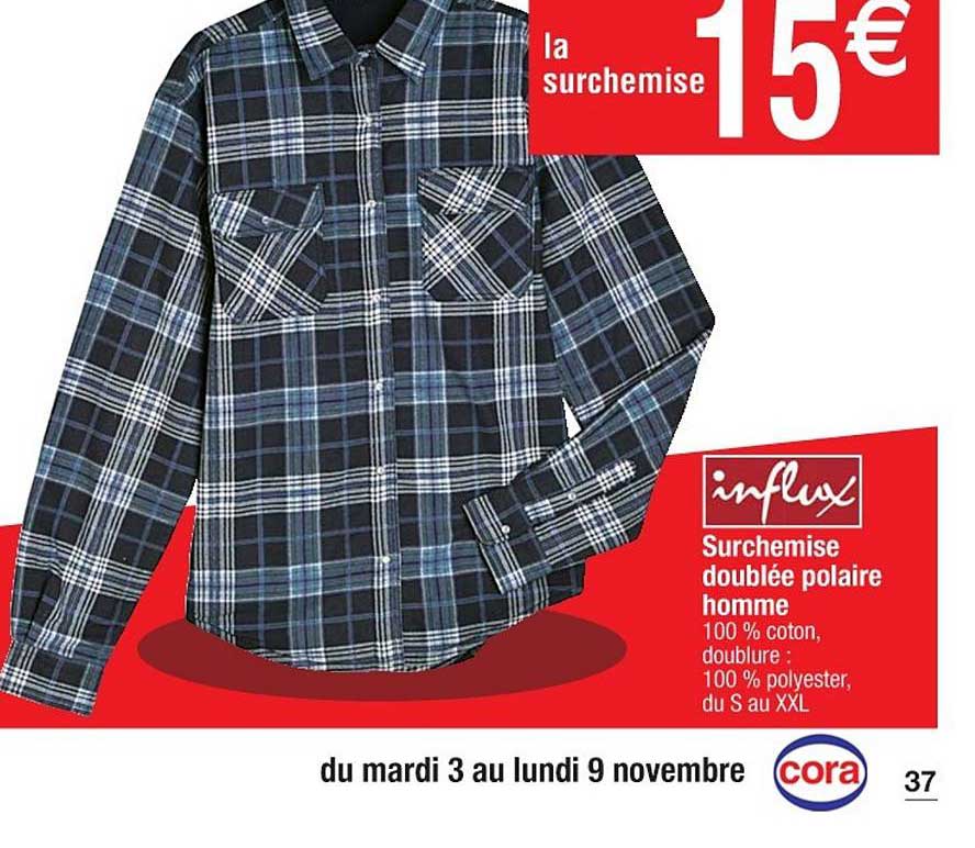 surchemise doublée polaire homme influx