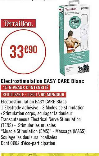 Teraillon électrostimulation Easy Care Blanc