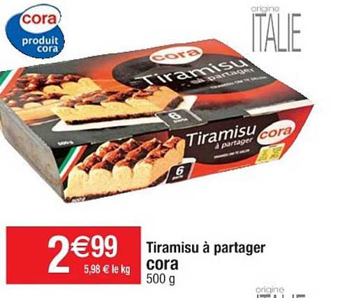 tiramisu à partager cora