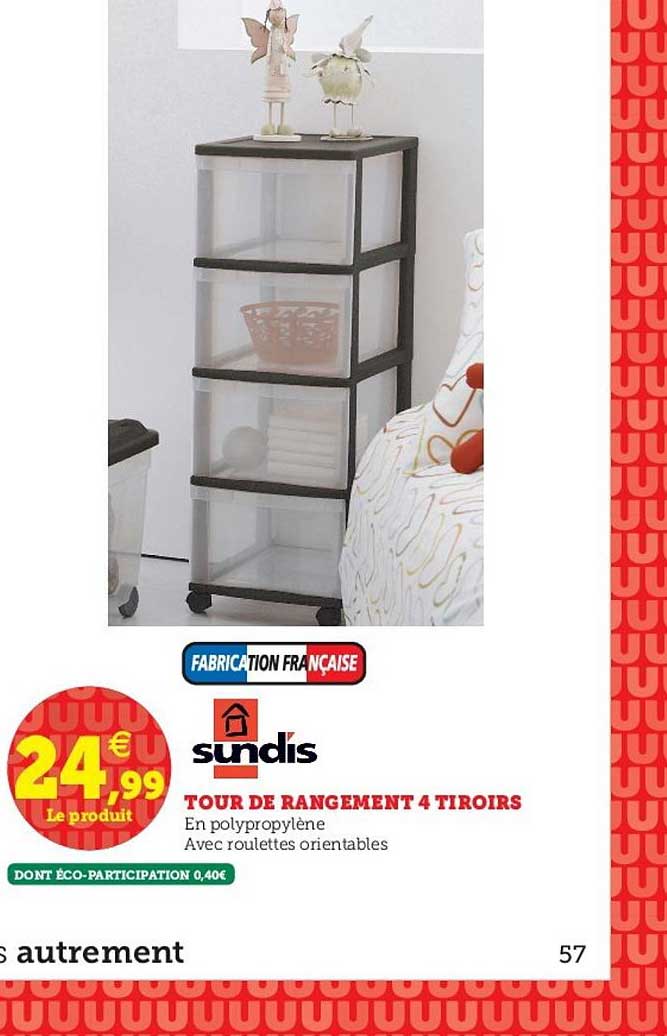 Tour De Rangement 4 Tiroirs