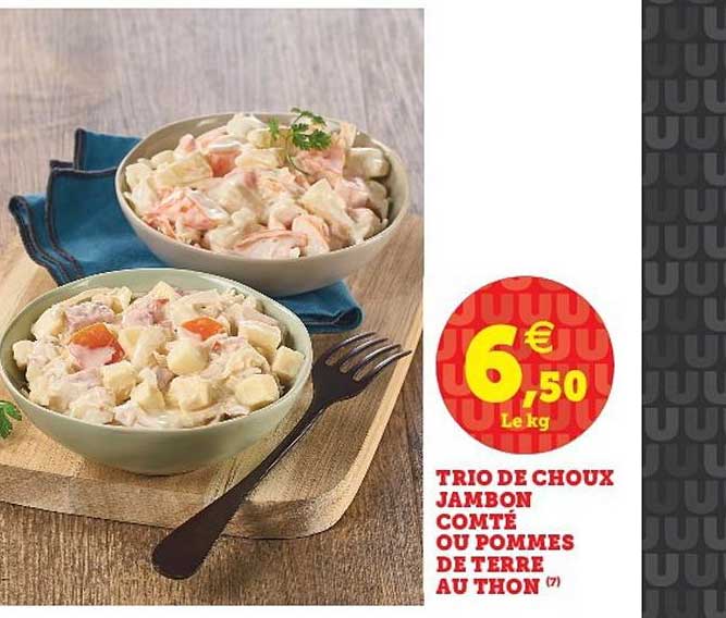 trio de choux jambon compté ou pommes de terre au thon