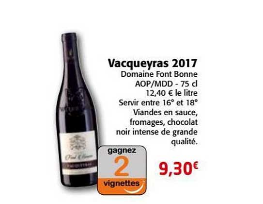 vacqueyras 2017 domaine font bonne aop mdd