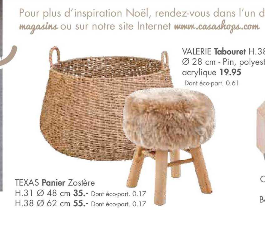 valerie tabouret texas panier zostère