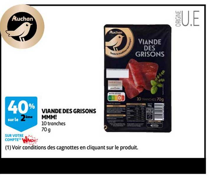 Viande Des Grisons Mmm! 40% Sur Le 2ème